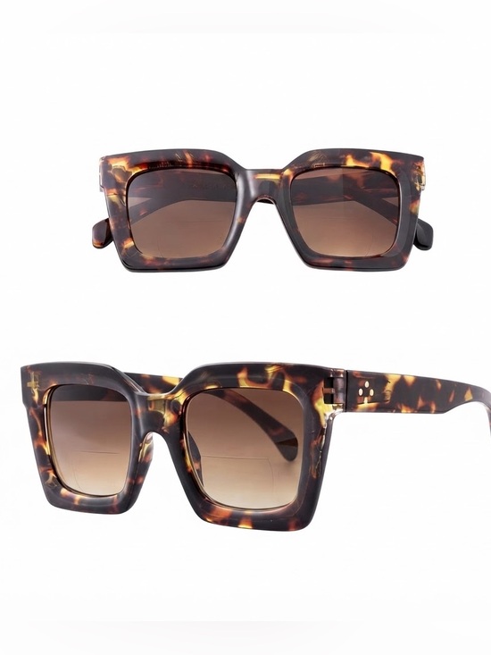 Accessories - Woman's Tortoiseshell Fashion Bifocal Reading Sunglasses UV400 +1.5, Brown, OS